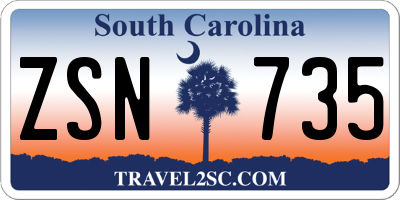 SC license plate ZSN735