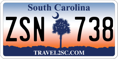 SC license plate ZSN738