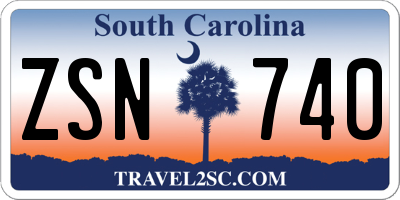 SC license plate ZSN740