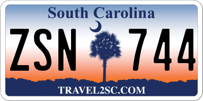SC license plate ZSN744