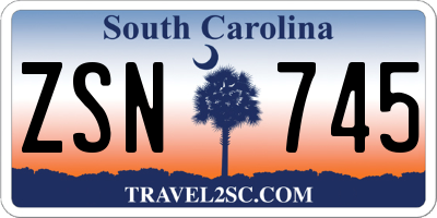 SC license plate ZSN745