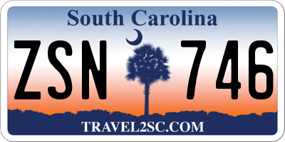 SC license plate ZSN746