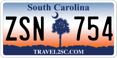 SC license plate ZSN754