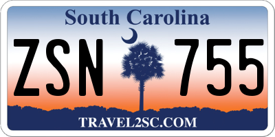 SC license plate ZSN755