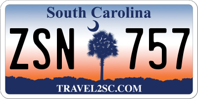 SC license plate ZSN757