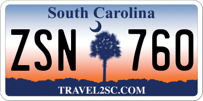 SC license plate ZSN760