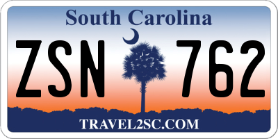 SC license plate ZSN762