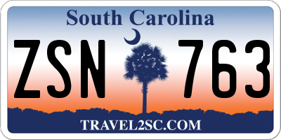 SC license plate ZSN763