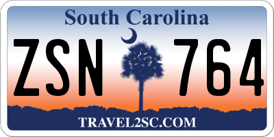 SC license plate ZSN764