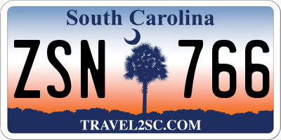SC license plate ZSN766