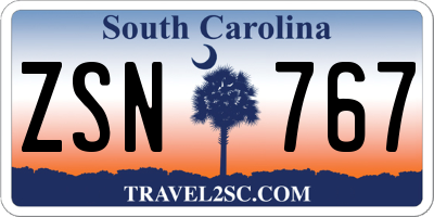 SC license plate ZSN767