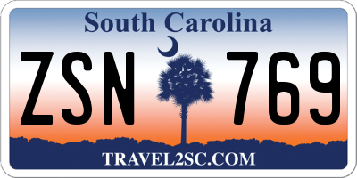 SC license plate ZSN769