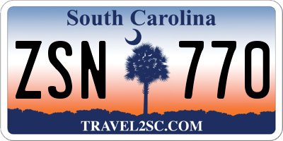 SC license plate ZSN770