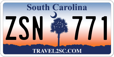 SC license plate ZSN771