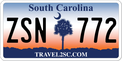 SC license plate ZSN772
