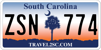 SC license plate ZSN774