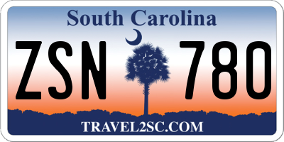 SC license plate ZSN780