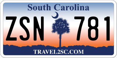 SC license plate ZSN781