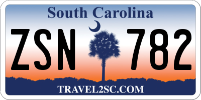 SC license plate ZSN782