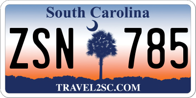 SC license plate ZSN785