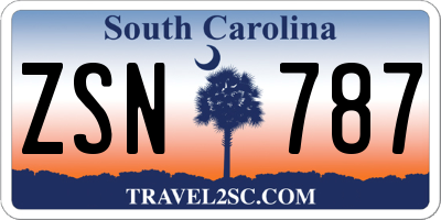 SC license plate ZSN787