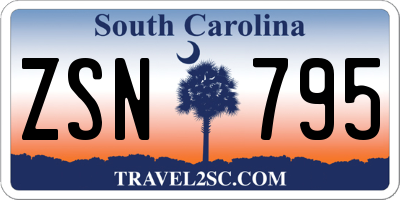 SC license plate ZSN795