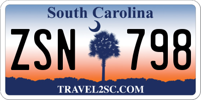 SC license plate ZSN798