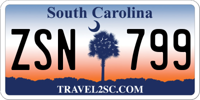 SC license plate ZSN799