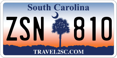 SC license plate ZSN810