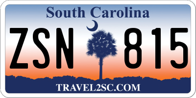 SC license plate ZSN815