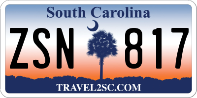 SC license plate ZSN817
