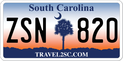 SC license plate ZSN820