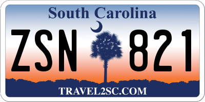 SC license plate ZSN821