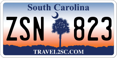 SC license plate ZSN823