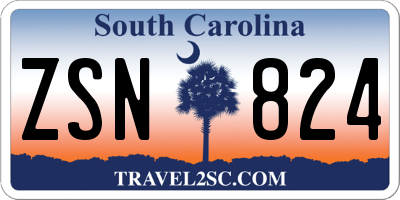 SC license plate ZSN824