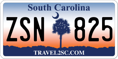 SC license plate ZSN825