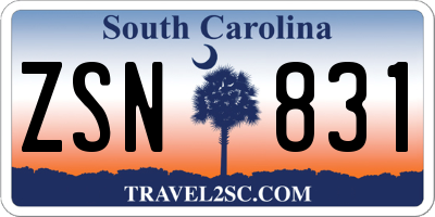 SC license plate ZSN831