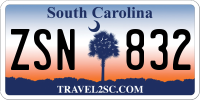 SC license plate ZSN832