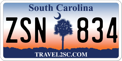 SC license plate ZSN834