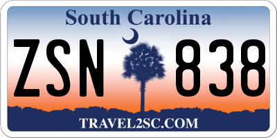 SC license plate ZSN838