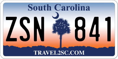 SC license plate ZSN841