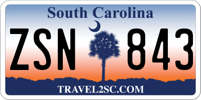 SC license plate ZSN843