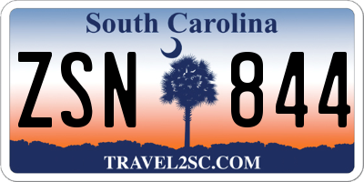 SC license plate ZSN844