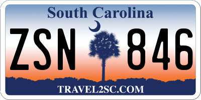 SC license plate ZSN846
