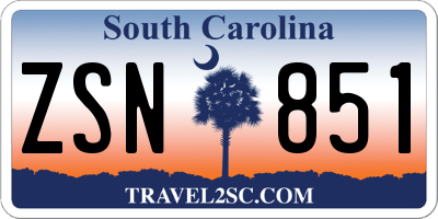 SC license plate ZSN851