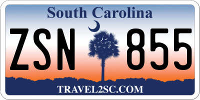 SC license plate ZSN855