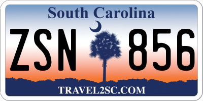 SC license plate ZSN856