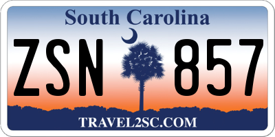 SC license plate ZSN857
