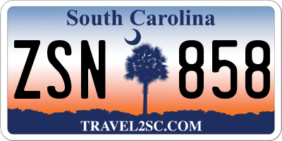 SC license plate ZSN858