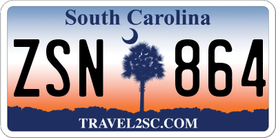 SC license plate ZSN864